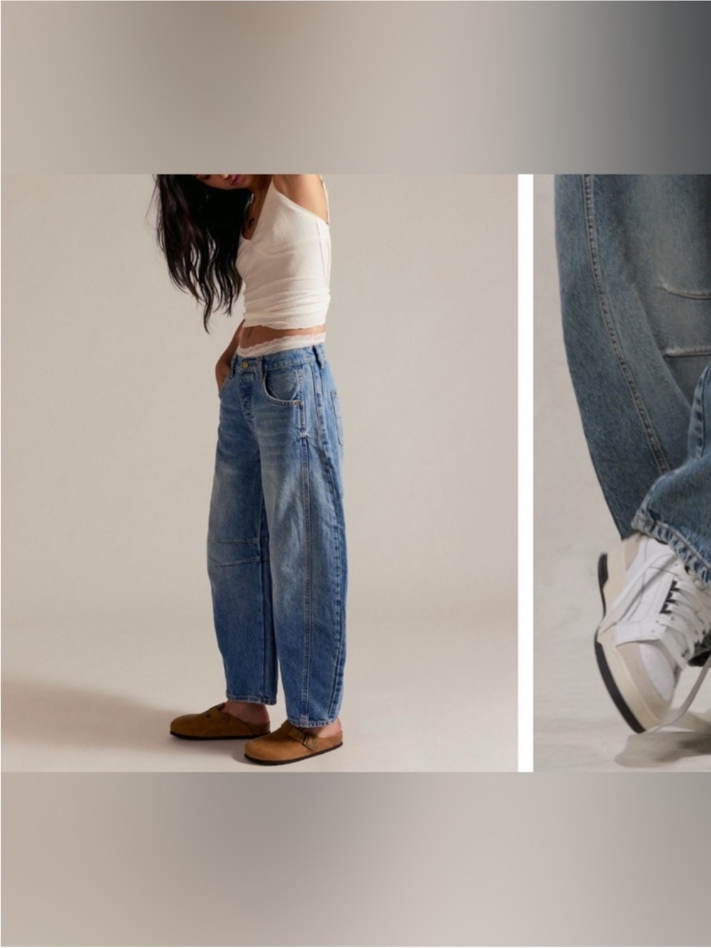 NWOT Free People We The Free Good Luck Mid-Rise Barrel Jeans light beam - 25S IR - Picture 7 of 17